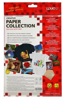 Produktbild von Selbstklebendes Logopapier, glänzend, weiß, A4, 155 g/m2, 2400dpi, 20 Blatt, für Laserdrucker, L