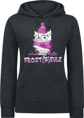 Produktbild von Tierisch Kapuzenpullover Damen Frost(b)eule schwarz XL