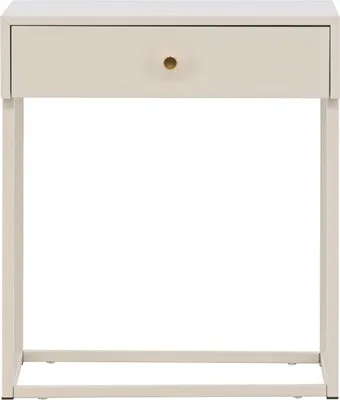 Image de Bakal table de nuit 1 tiroir acier beige.