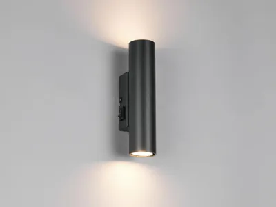 Produktbild von LED Wandleuchte Up and Down Schwarz mit Schalter, Höhe 18cm