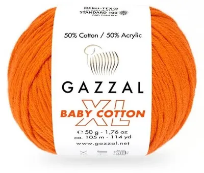Obrázek produktu pro Příze Gazzal Baby Bavlna XL 3419, barva oranžová - pro pletení a háčkování