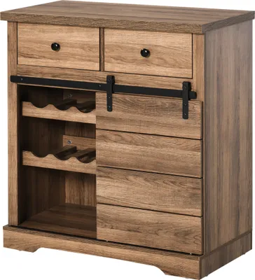 Immagine prodotto di HOMCOM Credenza cucina stile industriale con 2 cassetti e portabottiglie