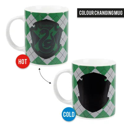 Produktbild von Harry Potter Zaubertasse - Slytherin Kaffeetasse Becher Kaffeebecher Tasse aus Porzellan Farbwechseltasse 320 ml