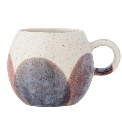 Produktbild von Bloomingville Becher PAULA Kreis Muster Braun mit Henkel Tasse