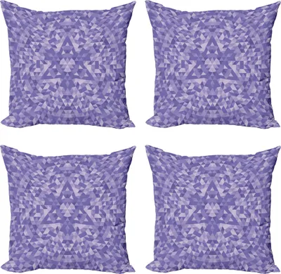 Produktbild von ABAKUHAUS lila Mandala Kissenbezug Set (4 Stück), Gradient-Mosaik, Moderner Doppelseitiger Digitaldruck, 45 cm x 45 cm, Mehrfarbig