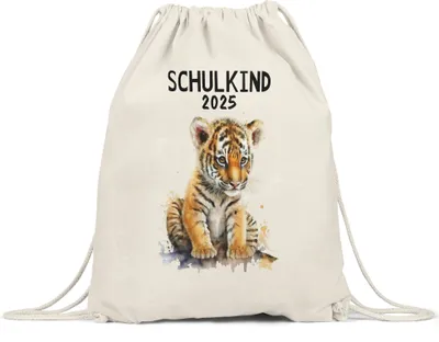 Produktbild von Schulkind 2025 Tiger Turnbeutel Schuleinführung Geschenk zur Einschulung Schulanfang