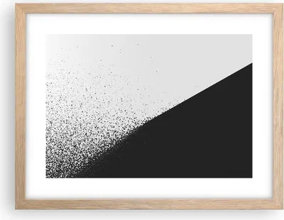 Produktbild von Gerahmtes Poster - Rahmen in heller Eiche - Schwarzweiß Hintergrund Geometrie - 40x30 cm - Wand Bild - Wanddeko - Wandbilder - Kunstposter - Wandposter - Bilderrahmen - Bilder - P2NAA40x30-4989