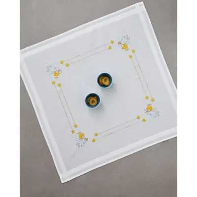 Immagine prodotto di Set tovaglia Permin con motivo a raso "Angeli", 80x80 cm