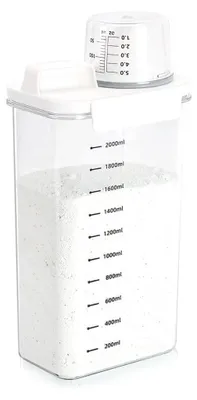 Produktbild von Wasmittelspender Waschmittelbehälter Waschpulverbox - 2300 ml - Luftdicht - Mit Messbecher - Weiß