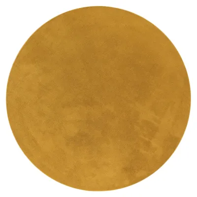 Immagine prodotto di Tappeto lavabile per soggiorno a pelo corto, tinta unita, stile moderno, giallo tenue, giallo senape, dimensione 120 cm, rotondo