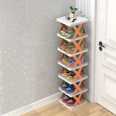 Produktbild von Klappbarer Plastik Schuhregal Orange 6 Etagen