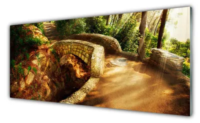 Imagen del producto de Imágenes en acrílico, 125x50 cm, cuadro para pared, impresión de un puente, arquitectura