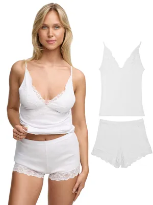 Produktbild von Tazzio Damen Nachtwäsche-Set F909 (Weiß, XS)