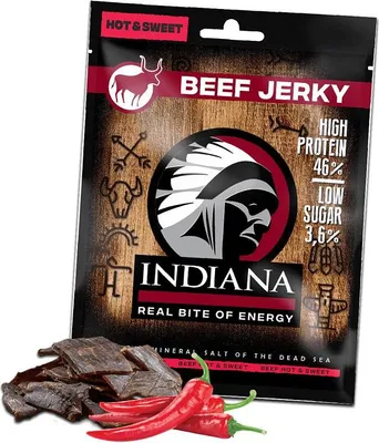 Produktbild von Indiana Jerky Beef 25 g hot and sweet