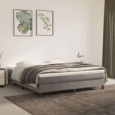 Immagine prodotto di Materasso a molle insacchettate vidaXL, grigio chiaro, 152x203x20 cm, velluto