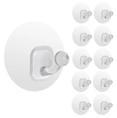 Produktbild von Selbstklebende, transparente Haken, Handtuchhaken ohne Bohren, Wandhaken, Bademantelhaken, transparent, 10 Stück für Bad und Küche (max. 5 kg)