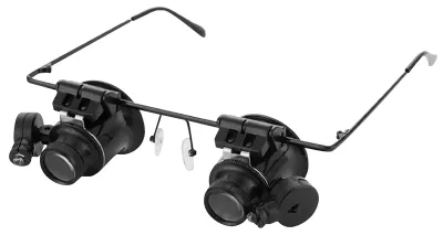Kopf-Lupe 20x mit LED-Licht, handsfree für Reparaturen