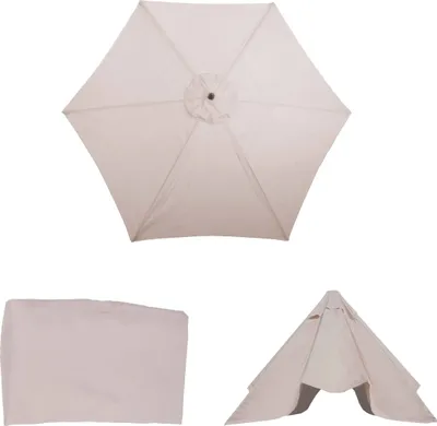 Produktbild von Ersatz-Bezug für Sonnenschirm Florida, Sonnenschirmbezug Ersatzbezug, Ø 3m Polyester 6 Streben  creme