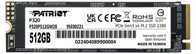 Image de SSD Patriot Viper P320 M.2 PCI-Ex4 NVMe 512 Go 3 Go/s