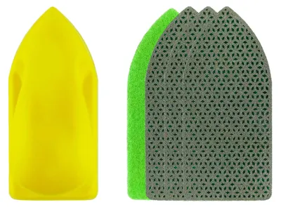 Diamant-Handschleifpad 60#, 4 Stück, austauschbar, mit Schaumstoffrücken
