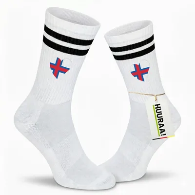 Produktbild von Huuraa Uni Socken Färöer Flagge Herz 37/41 Black Baumwolle Tennissocken Geschenkidee