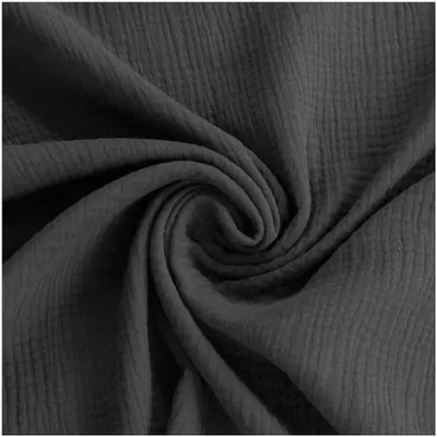 50x130cm Musselin Stoff uni Oeko-Tex zertifiziert Meterware Mulltuch Baumwolle anthrazit