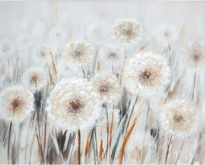 Produktbild von GILDE Leinwandbilder Bild Pusteblumen-Feld, handbemalt H. 100 cm,38176