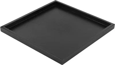 Image de Plateau de service rectangulaire en bois noir, décoratif