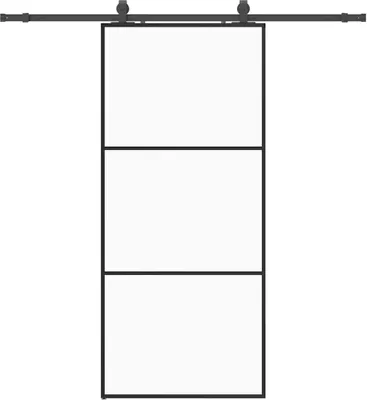 Obrázok produktu pre Posuvné dvere s kovaním čierne 90x205 cm ESG sklo