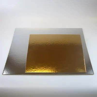 Produktbild von FunCakes Kartonunterlagen Silber/Gold - Quadrat - 20cm pk/3