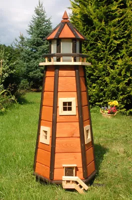Produktbild von Garten-Leuchtturm - Höhe 1,10 m - braun - Solarbeleuchtung