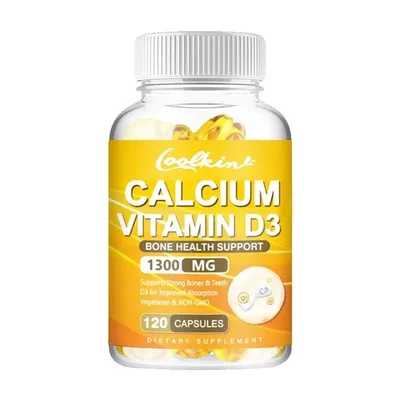 Produktbild von Calcium Vitamin D3 1300mg (120 Kapseln) Nahrungsergänzungsmittel, Knochen, Gelenke, Zähne, Energie, Immunsystem