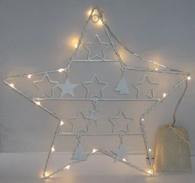 Produktbild von Weihnachtsstern Stern beleuchtend Weihnachtskartenhalter batterie Timer Funktion