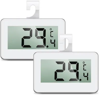 Zdjęcie produktu dla Termometry cyfrowe z dużym wyświetlaczem LCD i alarmem mrozu – zestaw 2 sztuk