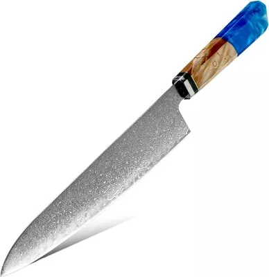 Zdjęcie produktu dla Adamaszkowy nóż kuchenny KU-20028 - Chef/Niebieski KP20028