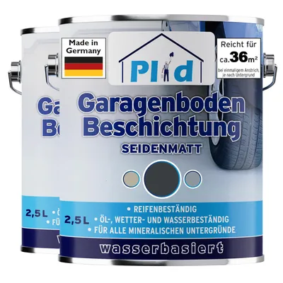 Produktbild von Plid Garagenbodenbeschichtung 5L Anthrazit – für ca. 36m² / Betonbodenfarbe & Versiegelung – Bodenbeschichtung Garage, abriebfest & strapazierfähig