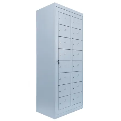 Produktbild von Verteilerschrank 16 Fächer Stahlschrank Schrank Postschrank Lichtgrau 526280