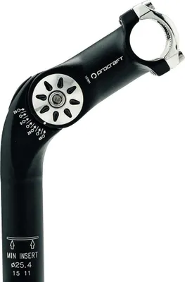 Produktbild von Procraft Schaft-Vorbau 1 1/8" 25,4 mm verstellbar -20° bis +40° - Schwarz
