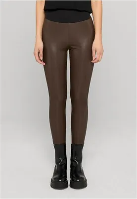 Obrázek produktu pro Dámské leginy Urban Classics Ladies Faux Leather High Waist Leggings brown - 4XL