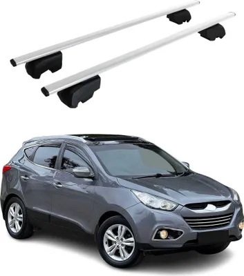 Image de Barres de toit Transversales pour Hyundai IX35 2010-2015 Fer Argent ABE