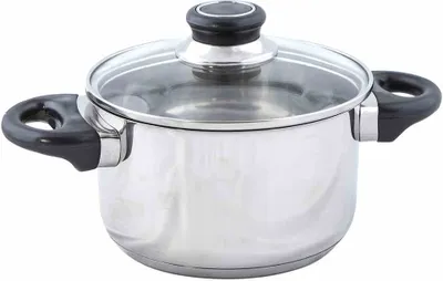 Produktbild von Krüger 101-016DE Kastrol na maso 16 cm DENVER z nerezové oceli, se skleněnou poklicí, stříbrný (1 kus)