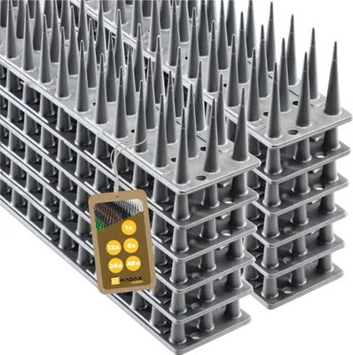 Obrázek produktu pro Plastové hroty KADAX "Arcas", 51 cm, třířadé, ochrana proti holubům, ochrana proti ptákům, 12 kusů, stříbrná barva
