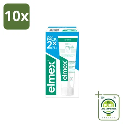 Zdjęcie produktu dla 10 sztuk pasty do zębów Elmex Sensitive - dla zębów wrażliwych - 75 ml - opakowanie zbiorcze