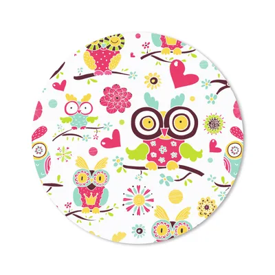 Produktbild von MuchoWow® Mauspad Mousepad Muster - Eule - Tiere 20x20 cm - Mousepads - Maus Mat - Pad - Mausunterlage - Schreibtischmatte