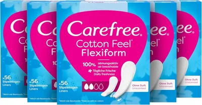 Produktbild von Carefree Slipeinlagen Baumwolle Feel Flexiform ohne Duft, 1 x 56 Stk