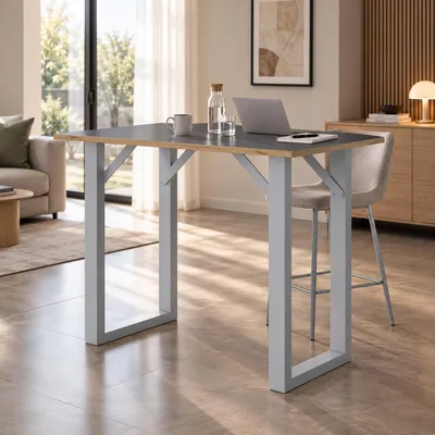 Produktbild von VCM Bartisch, Stehtisch und Meetingtisch, 110 x 80 x 102 cm, Hochtisch für Küche, Büro und Lounge - Salia