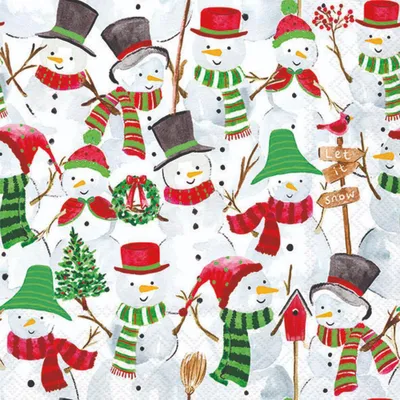 Produktbild von Servietten 33x33 cm - Snowman party