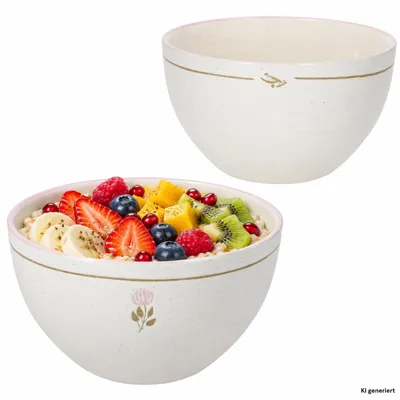 Produktbild von 2er Set Jardin Rosa Müslischalen 500ml Ø13,3cm rosa Blume Bowl Dessert