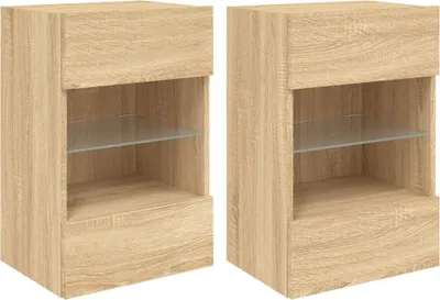 Obrázok produktu pre TV nástenné skrinky s LED osvetlením 2 ks Dub Sonoma