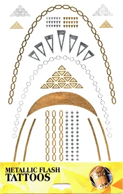 Produktbild von Tattoo-Aufkleber Haut-Tattoo Körper-Tattoo Einmal-Tattoo Tattoos Metallic Designs Motiv 5
